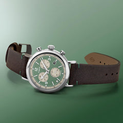 Timex Waterbury Standard Men's Chronograph Watch with Leather Strap - Green