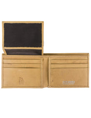 Steve Madden Men Leather RFID Wallet Extra Capacity Attached Flip Pocket Wallet - Tan