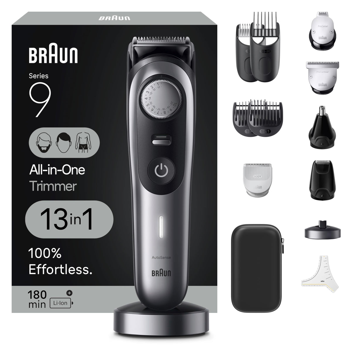 Braun All-in-One Style Kit Series 9 9440, Shaving Kit with 13-in-1 Trimmer for Beard, Body, Manscaping, Hair Clippers & More, Holiday Gifts for Men