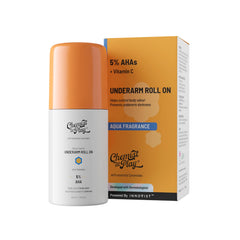 Chemist at Play UnderArm Roll On with Lactic and Mandelic Acid, Removes odour, Whitens and Brightens Skin, Kills Bacteria, Exfoliates Underarm, Long lasting Aqua Fragrance, For Women and Men, 40ml