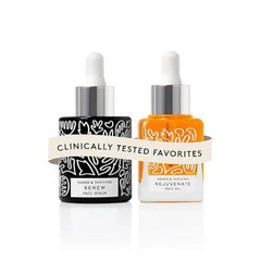 Naked & Thriving The Night Set Renew Resurfacing Night Serum (30 mL) + Rejuvenate Restorative Face Oil (35 mL) with Hyaluronic Acid, Argan & Sea Buckthorn Oils and Fruit AHAs (Set of 2)