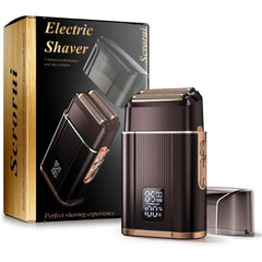 Scrorui Professional Foil Shaver for Men: Cordless Electric Razor with High-Speed Dual Blades, Rechargeable USB-C, IPX6 Waterproof - Black Gold
