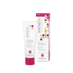 Andalou Naturals 1000 Roses Daily Shade Facial Lotion SPF 18  2-in-1 Skin Moisturizer & Face Sunscreen Ultra Sheer & Hypoallergenic Skincare for Sensitive Skin  With Aloe Vera  2.7 fl oz