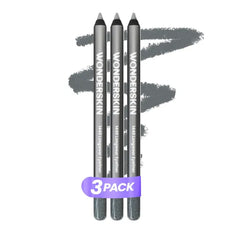 Wonderskin 1440 Longwear Blue Glitter Eyeliner Pencil, 3 Pack - Waterproof, Sharpenable Eyeliner & Smudge Proof Eye Liner Pencils (Oyster Blue)