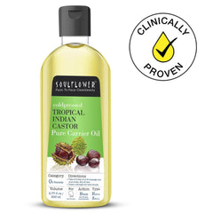Soulflower Organic Castor Oil, Organic, Cold Pressed, Hexane Free, Thicker Hair, Eye Brows & Lashes, 100% Pure, Natural, Certified Organic, 6.77 Fl Oz