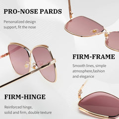 FEISEDY Womens Pilot Sunglasses Oversized Butterfly X Shape Design Cateye Cute Lady Sunglasses B2738