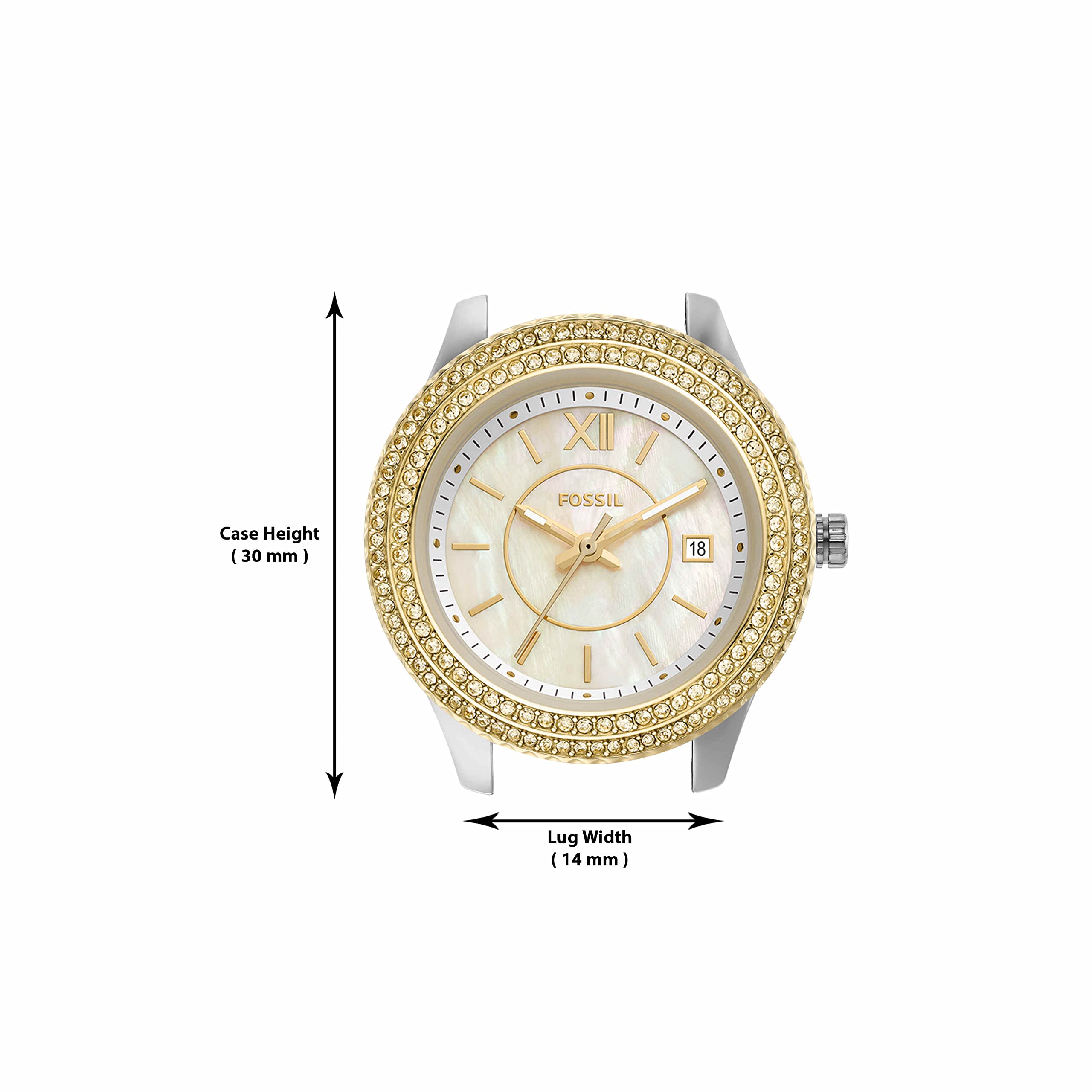 Fossil Women's Stella Mini Quartz Stainless Steel Three-Hand Watch, Color: Gold/Silver (Model: ES5138)