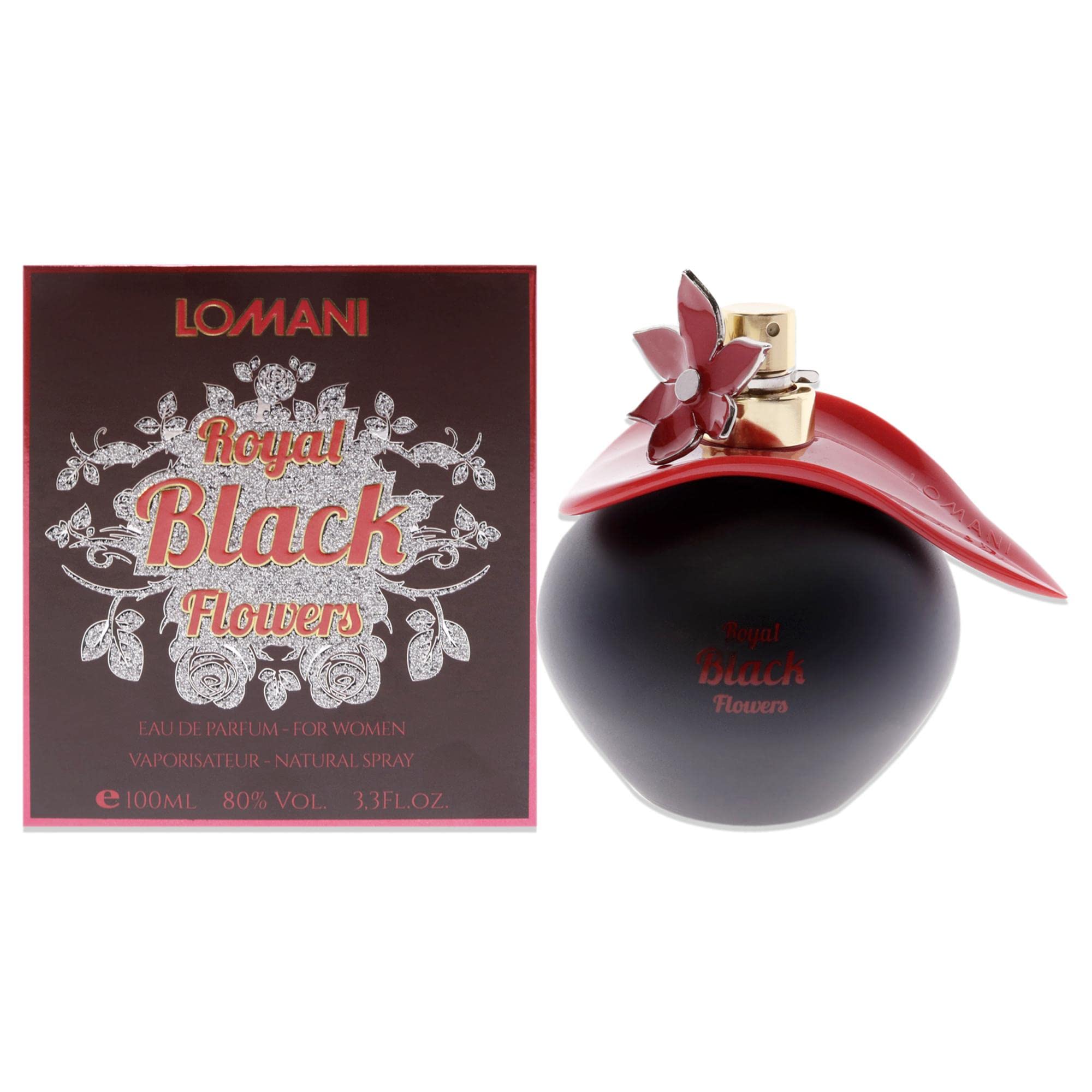 Lomani Royal Black Flowers Women EDP Spray 3.3 oz