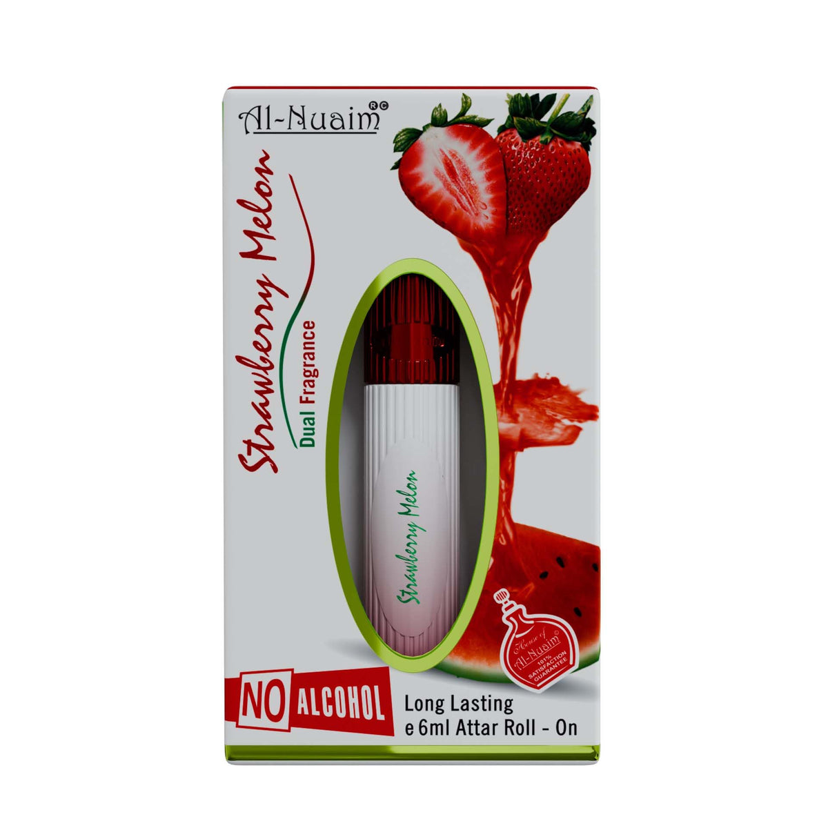 Al-Nuaim Strawberry Melon Alcohol Free Attar Roll On for Men & Women - Pack of 2 (6ml Each) | Exquisite & Long Lasting Fragrance