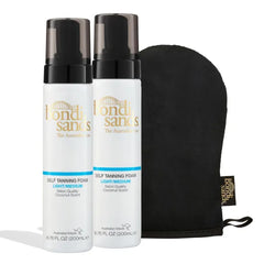 Bondi Sands Light/Medium Self Tanning Foam Value Kit | Includes 2 Lightweight Sunless Tan Foams + 1 Application Mitt for a Flawless Finish
