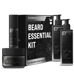 The Beard Struggle Growth Kit for Men - Essential Kit includes Balm, Oil, Wash & Conditioner - Grooming Kit for Men - Platinum Collection - Surtr's Fury