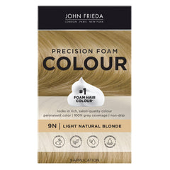 John Frieda Precision Foam Color, Light Natural Blonde 9N, Full-coverage Hair Color Kit, with Thick Foam for Deep Color Saturation