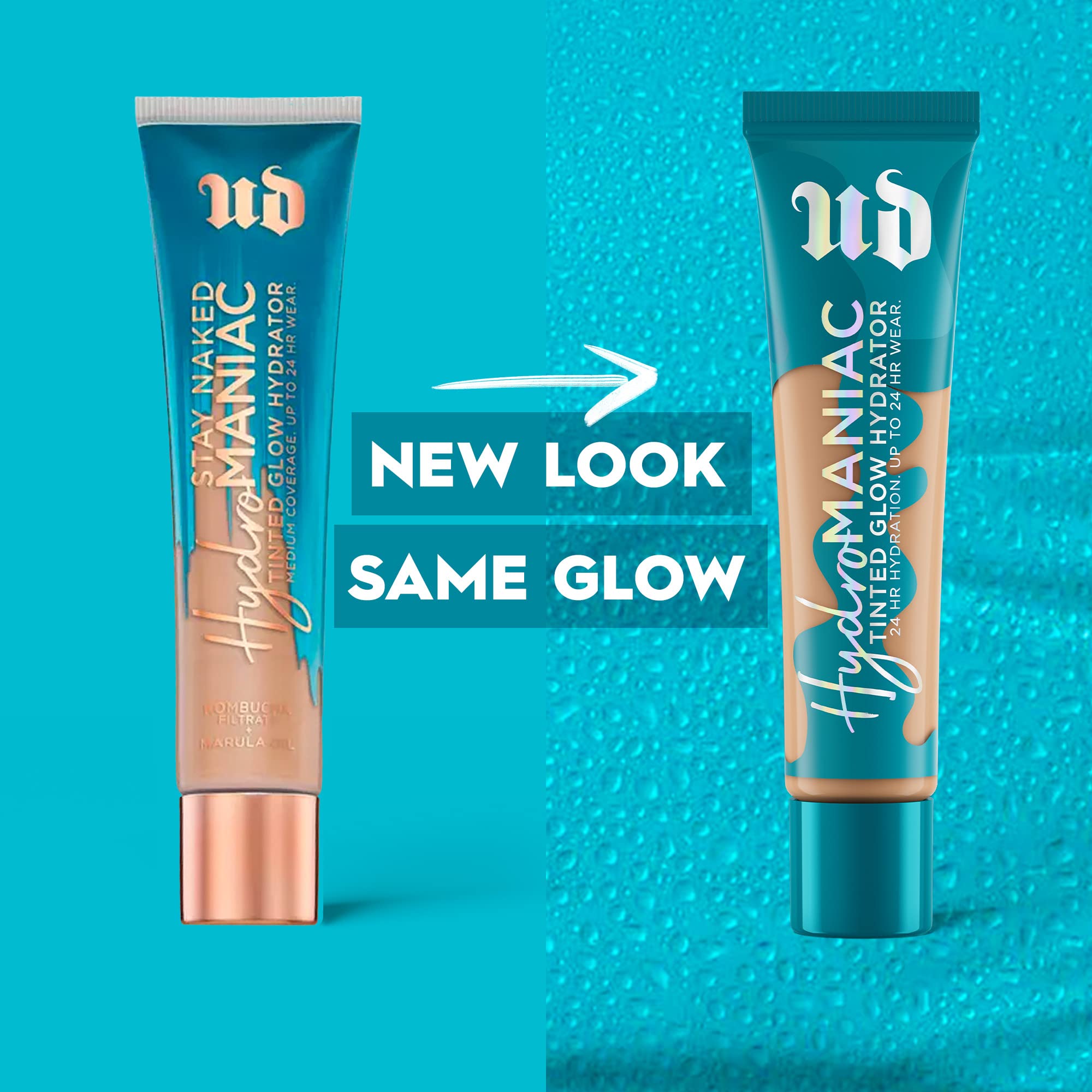 Urban Decay Hydromaniac Tinted Moisturizer - 24HR Hydrating & Glowy Medium Coverage Foundation - With Kombucha Filtrate + Marula Oil - Lightweight, Dewy Skin Finish – 90 Ultra-Deep Warm, 1.1 Oz