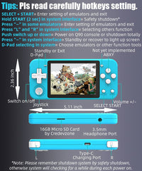 CredevZone Q90 Handheld Game Console 3 inch Retro Handheld Video Games Consoles Built-in Classic Games Rechargeable Battery Portable Style Hand Held Game Consoles System