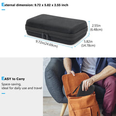 ProCase Hard Travel Tech Organizer Case Bag for Electronics Accessories Charger Cord Portable External Hard Drive USB Cables Power Bank SD Memory Cards Earphone Flash Drive -Black