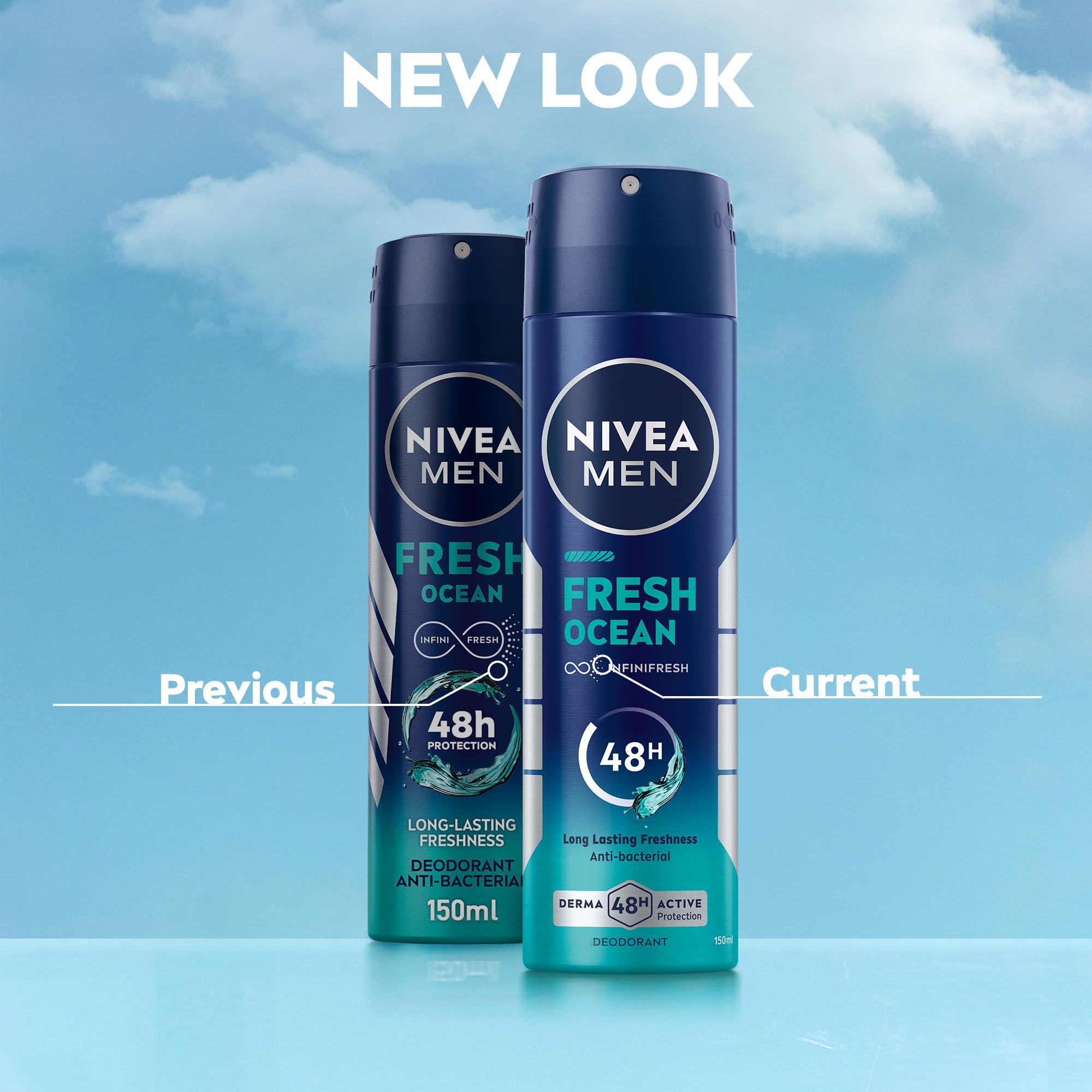 NIVEA MEN Deodorant Spray for Men, Fresh Ocean Aqua Scent, 150ml