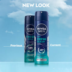 NIVEA MEN Deodorant Spray for Men, Fresh Ocean Aqua Scent, 150ml