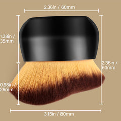 EOICCEOH Extra Large Body Makeup Brush For Self Tanner, Leg Makeup &Bronzer Blend,75 mm Wide-headed Kabuki Brush Provides More Even &Pretty Application, Oval Face&Back Makeup Brush, Wet&Dry Use- Glamour Black