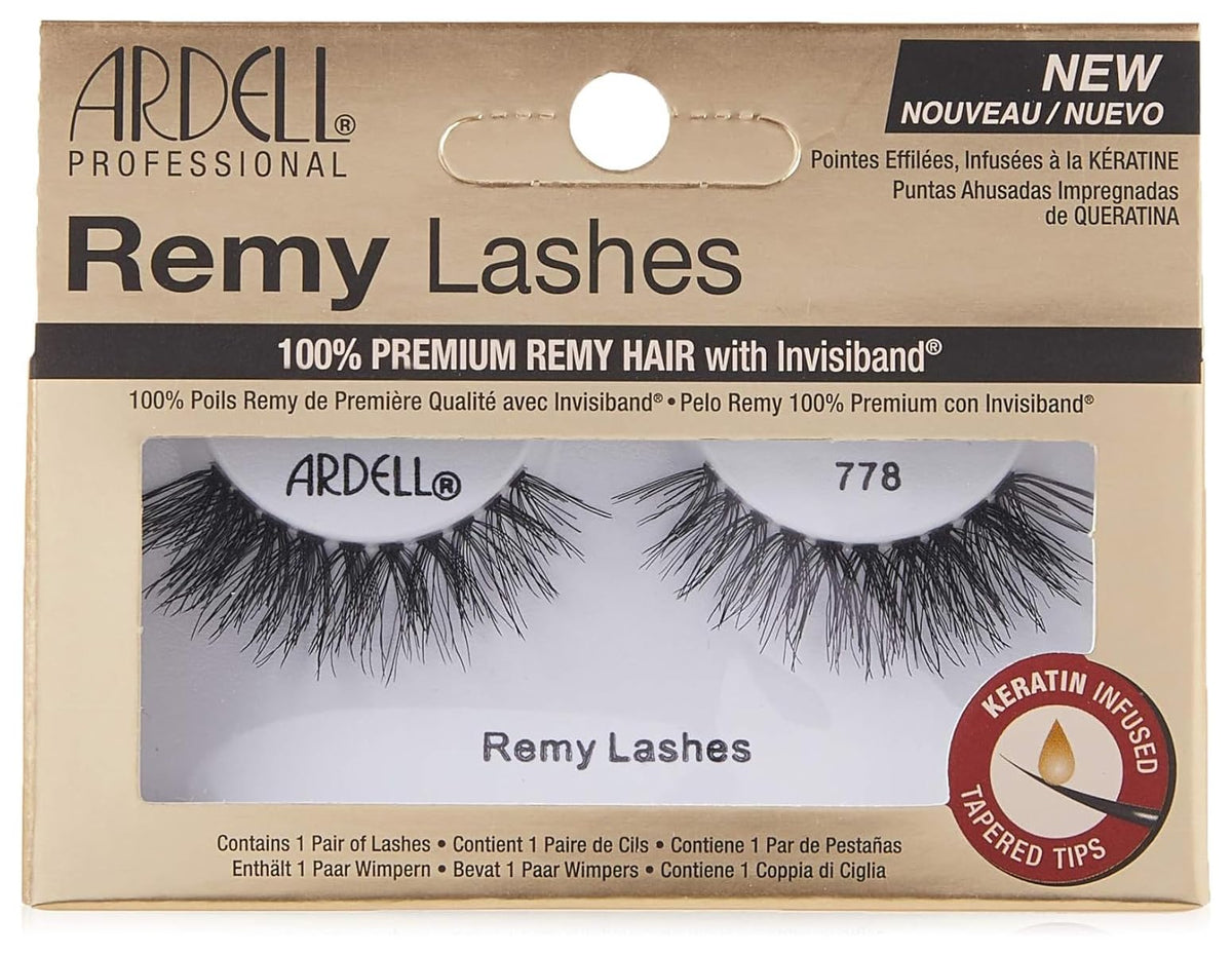 Ardell Professional Remy Lashes, Grade Remy Hair, Extra Curl and Volume, A Permium Eyslash Collection, #778,Black