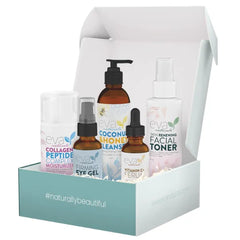 Eva Naturals Rejuvenating Skincare Set – 5-in-1 Routine with Cleanser, Toner, Vitamin C Plus Serum, Eye Gel and Collagen Peptide Moisturizer for Face, Anti-Wrinkle, Dark Spots, Acne and Skin Replenish