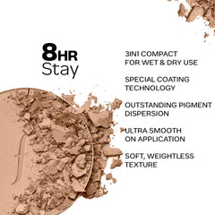 Faces Canada Ultime Pro Hd Matte Brilliance Pressed Powder, Total Beige 03, 8 g