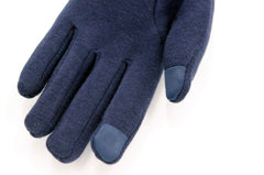 Tomily Womens Touch Screen Phone Fleece Windproof Gloves Winter Warm Wear - Navy Blue