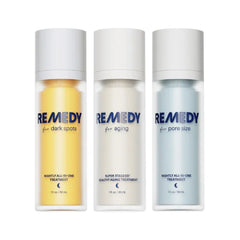 Remedy The Super Stack Trio | 3-Piece Targeted System | Dark Spots, Pore Size & Healthy Aging Treatments | Retinol, Salicylic Acid, Niacinamide, Peptides | Vegan