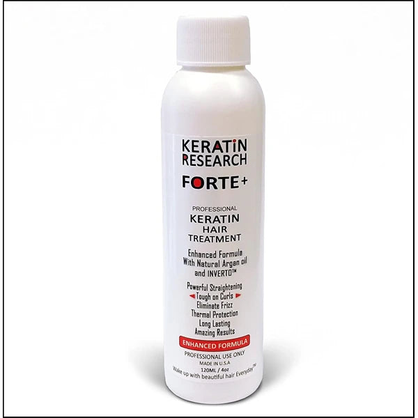 KERATIN RESEARCH Brazilian Keratin Forte 120ml with Moroccan Argan Oil. Hair Straightening Treatment, Now Extra Strength, Improved Hair Repair Formula