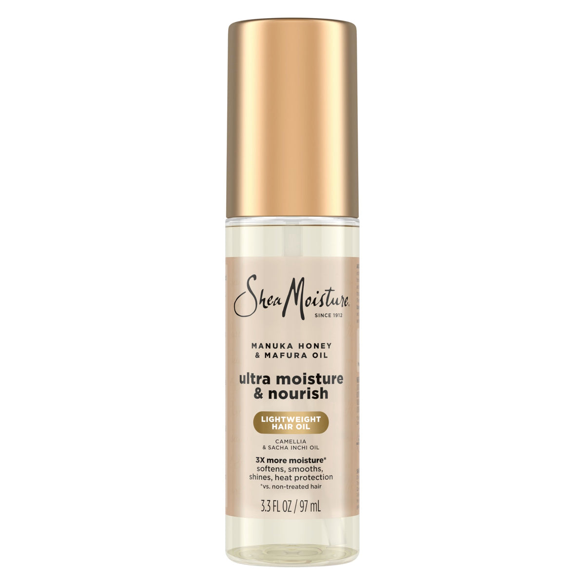 SheaMoisture Ultra Moisture & Nourish Oil Manuka Honey & Mafura Oil for Lightweight, Moisture-Lock, 3.3 oz