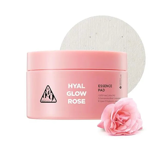 NEOGEN DERMALOGY Hyal Glow Rose Essence Pad Hydrating, Firming & Radiance Boosting Toner Pads Infused with Rose Water, Niacinamide, Adenosine & 8 Types of Hyaluronic Acid 70 Pads / 4.6fl.oz