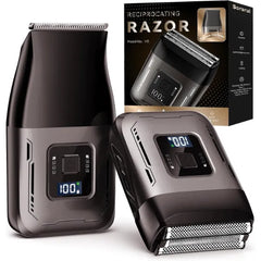 Scrorui Cordless Foil Shaver for Men: Dual Replacement Heads (Foil + Trimmer), High-Speed 6000RPM, USB-C Rechargeable, IPX6 Waterproof Battery Display