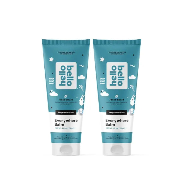 Hello Bello Everywhere Balm 4 oz (2 Pack) – Hypoallergenic, Fragrance-Free, Dermatologist-Tested, Organic & Plant-Based for Sensitive Skin