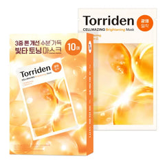 Torriden CELLMAZING Vita C Facial Mask (10 Sheets) | Radiance & Glow Boosting Korean Sheet Mask | 5D Vitamin C + Niacinamide | Great Holiday & Christmas Gift Stocking Stuffer
