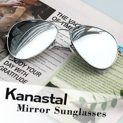 KANASTAL Polarized Sunglasses for Women and Men, Metal Frame Sun Glasses Retro Shades for Mens Driving Outdoor Military Style 100% UV400 Protection