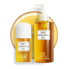 DHC Deep Cleansing Oil, Makeup Remover, Gentle Oil Cleanser, 6.7oz + 1oz | Facial Cleansing Oil, Blackhead Remover, Cleanses without Clogging Pores, Residue-Free, Fragrance and Colorant Free
