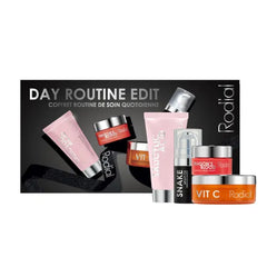 Rodial Day Routine Edit Four-step Deluxe-Size Skincare Routine: Salicylic Acid Cleanser 20ml, Vit C Pads – 20 pads, Snake Serum- 5ml, Dragon’s Blood Velvet Cream – 15ml