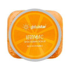 Globalstar Shea Sugar Scrub 600ml – Exfoliating & Hydrating – Watermelon, Blue Indigo, Kiwi, Fassi Aker, Vitamin C (600g, Vitamin C)