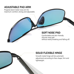 SUNGAIT Ultra Lightweight Rectangular Polarized Sunglasses UV400 Protection