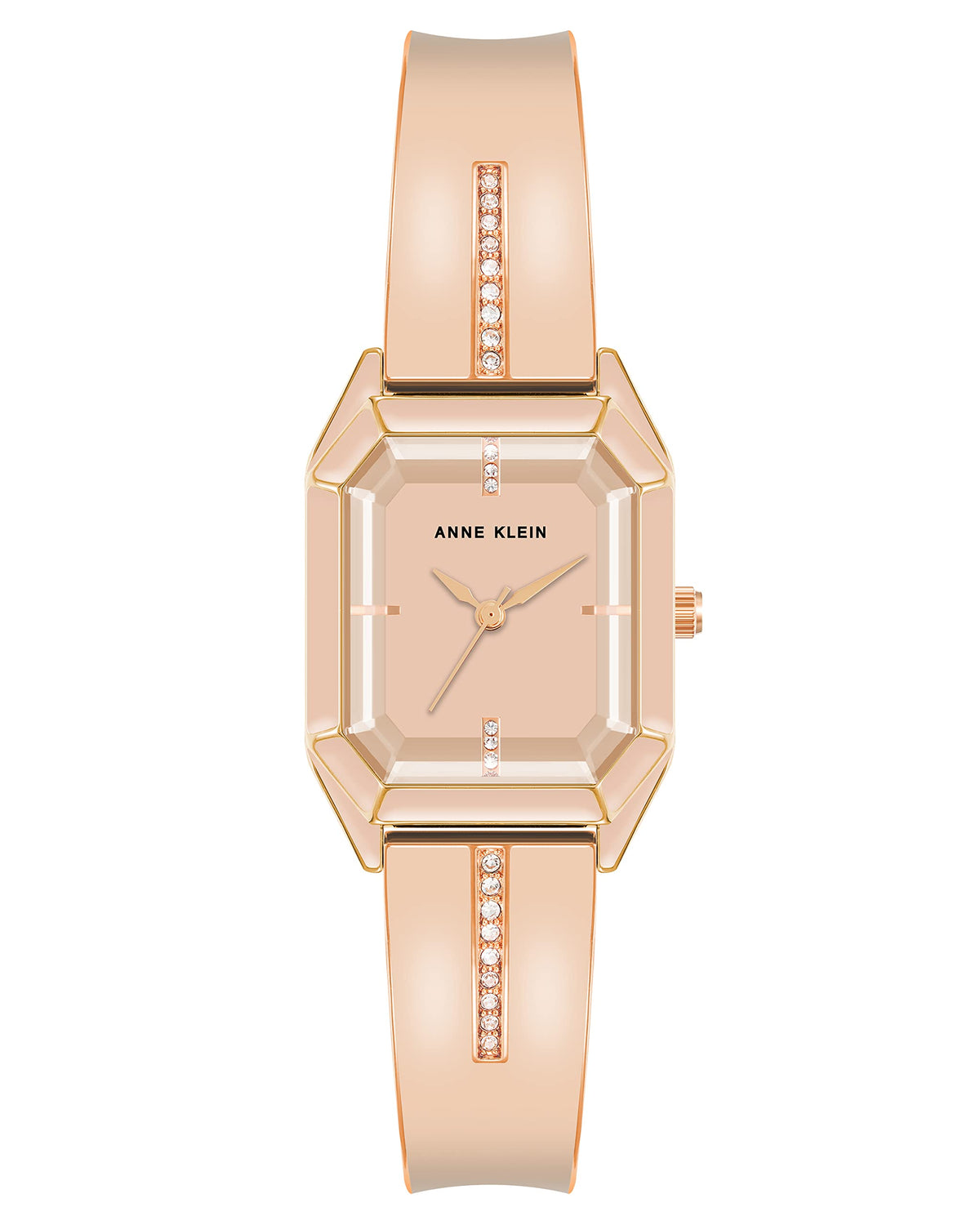 Anne Klein Women's Premium Crystal Accented Bangle Watch, AK/4042, Blush/Rose Gold