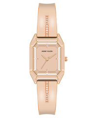 Anne Klein Women's Premium Crystal Accented Bangle Watch, AK/4042, Blush/Rose Gold