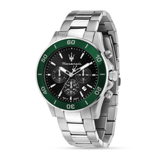 Maserati Lifestyle Chronograph Date Small Seconds Analog Dial Color Black Watches for Men - R8873600008 - Green, Silver