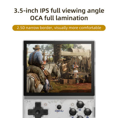 Aivuidbs RG35XX Retro Handheld Game Console 3.5-inch IPS 640*480 Screen Linux System with a 64G Card Pre-Loaded 5000+ Games (RG35XX-Grey)