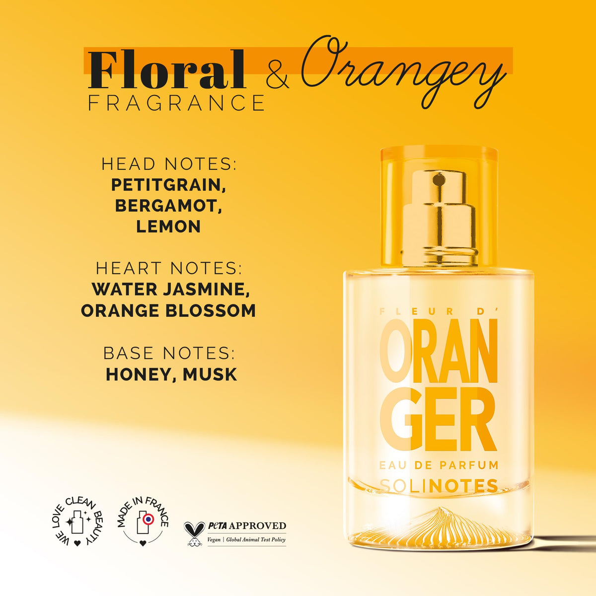 Solinotes Paris Fleur d'Oranger (Orange Blossom) Eau De Parfum, 50 ml