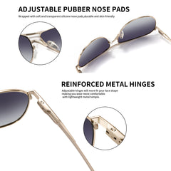 PUKCLAR Pilot Men Women polarised Sunglasses with Ultra-Light Metal Frame UV400 Protection Classic Style for Fishing Driving Golf