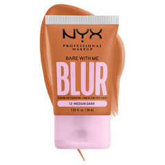 NYX PROFESSIONAL MAKEUP Bare With Me Blur, Skin Tint Foundation with Matcha, Glycerin & Niacinamide - Medium Dark