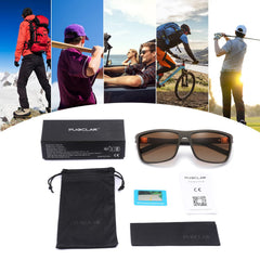 PUKCLAR Polarized Sunglasses for Men Lightweight TR90 Frame UV400 Protection Square Sun Glasses