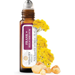 Vitality Extracts Frank+ Helichrysum Essential Oil Blend - 10ml Roll-On, Frankincense Boswellia Seratta, Aromatherapy, Soft Skin, Relief from Daily Aches & Soreness, Natural