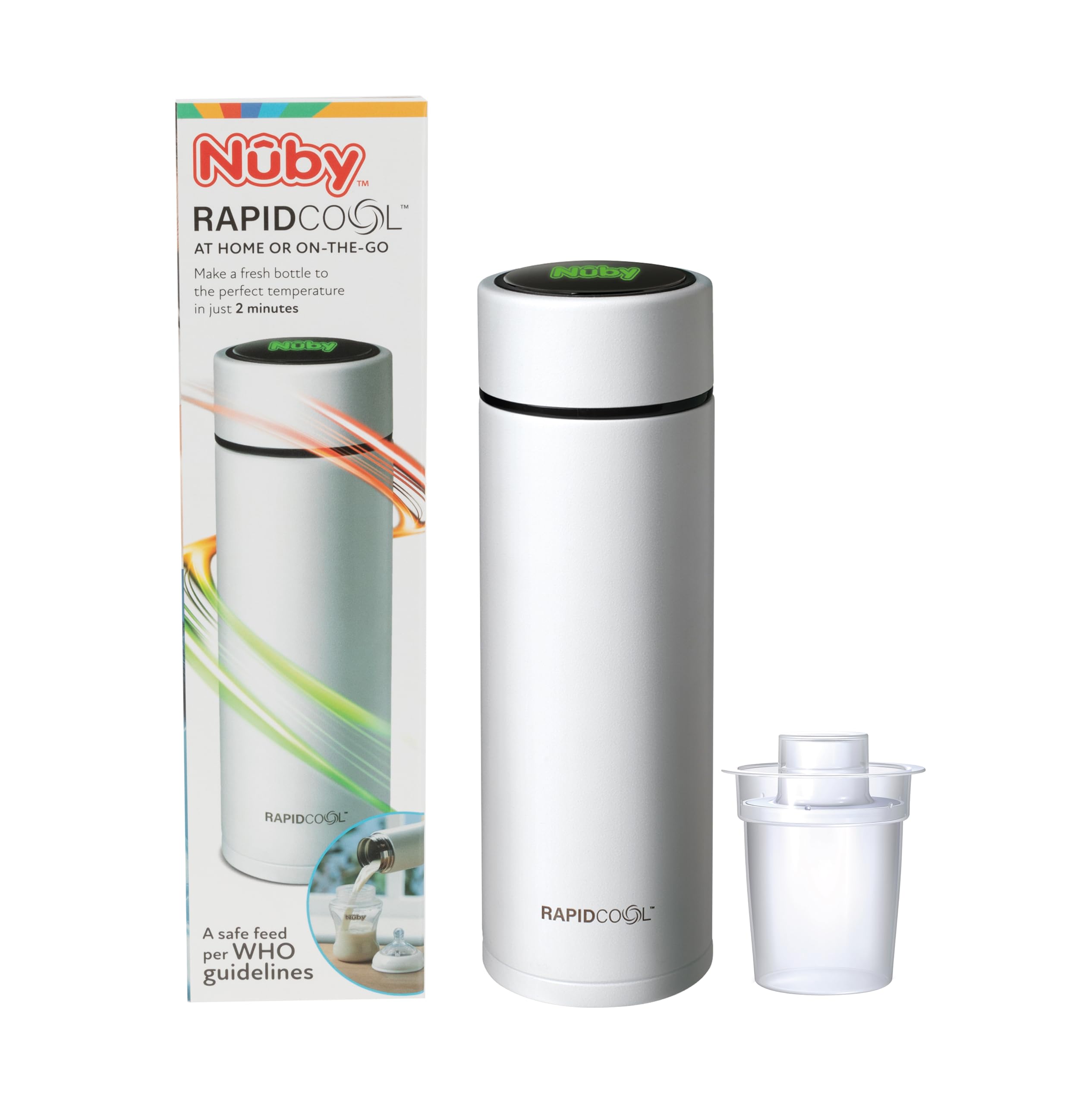 Nuby RapidCool Portable Baby Bottle Maker, Prepare A Formula Feed in Just  Minutes, Ideal for Travel Bottles and Night Includes Milk Powder