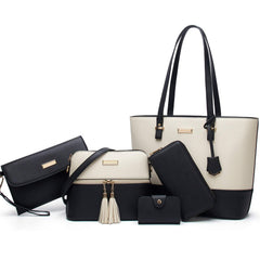 TcIFE Purses and Handbags for Womens Satchel Shoulder Tote Bags Wallets - Black/White