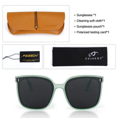 FEISEDY Women Oversized Vintage Polarized Sunglasses Square Cute Trendy Classic Simple Men B2758
